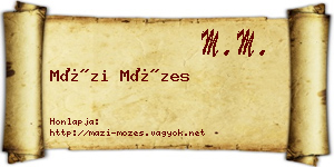 Mázi Mózes névjegykártya